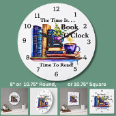 Change Text - Time Is Book O'clock ラージ壁時計