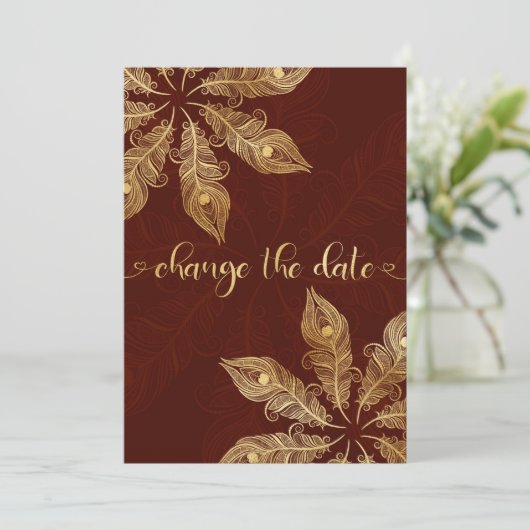 Change the date card with gold peacock feathers (スタンド正面)