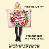 Change the Grandma Name Phrase, Best Grandma Ever! フリースブランケット