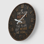 Change the Plan Not the Goal Office Decor ラージ壁時計 (傾斜)