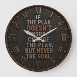 Change the Plan Not the Goal Office Decor ラージ壁時計