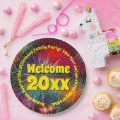 Change Year Edit文字Add Name New Year 20xxパーティー ペーパープレート (パーティー)