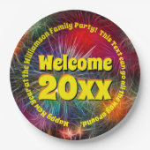 Change Year Edit文字Add Name New Year 20xxパーティー ペーパープレート (正面)