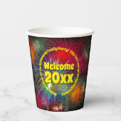 Change Year Edit文字Add Name New Year 20xxパーティー 紙コップ (正面)