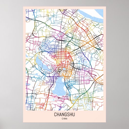 Changshu China City Map ポスター (正面)
