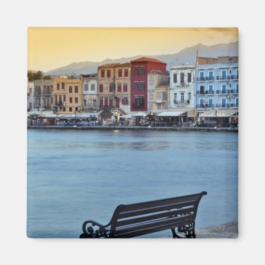 Chania at dusk, Chania, Crete, Greece マグネット (正面)