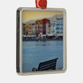 Chania at dusk, Chania, Crete, Greece メタルオーナメント (右)