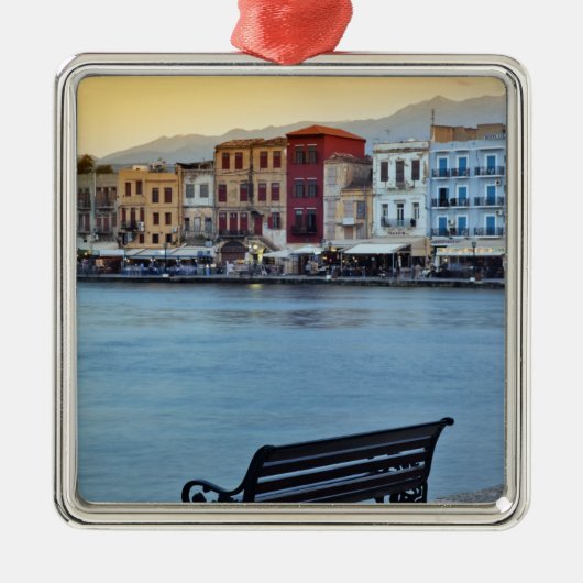 Chania at dusk, Chania, Crete, Greece メタルオーナメント (正面)