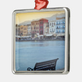 Chania at dusk, Chania, Crete, Greece メタルオーナメント (左)