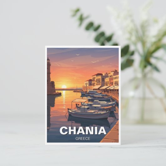 Chania Greece Travel ポストカード (スタンド正面)