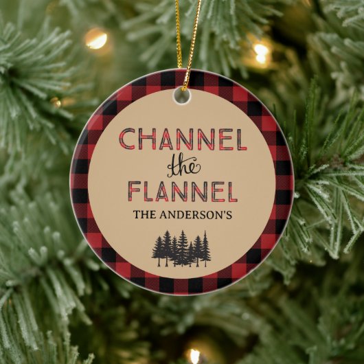 Channel The Flannel Christmas Ornament Photo セラミックオーナメント (ツリー)