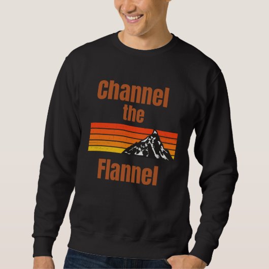 Channel The Flannel Retro Mountain Fall Autumn スウェットシャツ (正面)