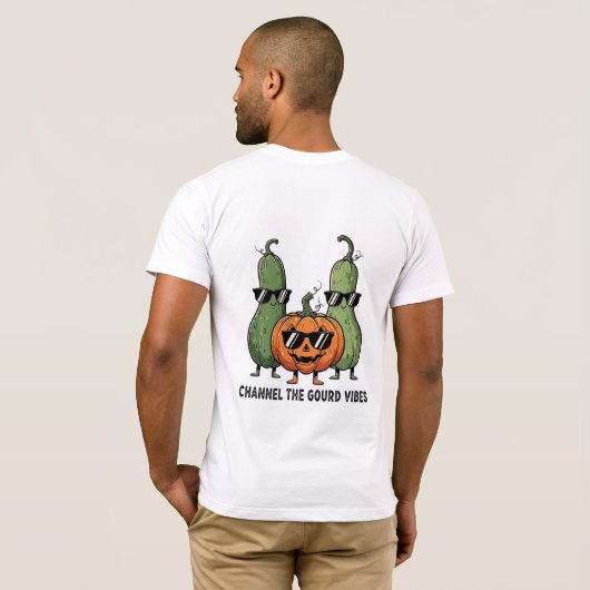 Channel The Gourd Vibes Funny Pumpkin Squad Tシャツ (裏面フル)