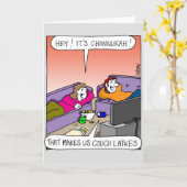 Channukah Greeting Card - Couch Latkes カード (黄色い花)