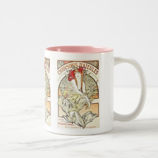 Chansons d’aieules , Alfons Mucha 1898 ツートーンマグカップ (右)