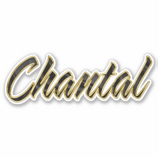 Chantal black gold Lettering Aufkleber Sticker シール (正面)