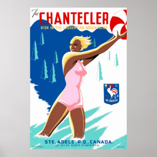 Chantecler Canada Vintage Travel Poster Restored ポスター