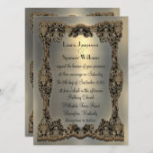 Chanteleahのフォーマルな結婚式招待状5.5" x 7.5" 招待状 (正面/裏面)