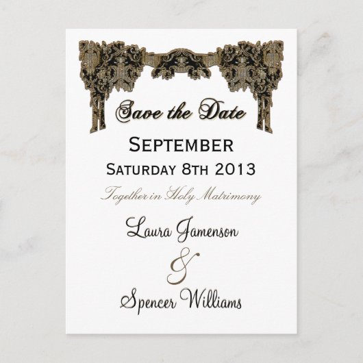 Chanteleahホワイト結婚のアラーム ポストカード (正面)