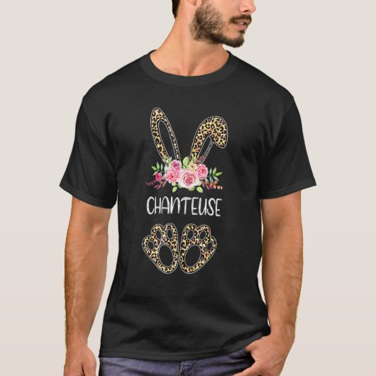 Chanteuse Bunny Leopard花イースター2022 Tシャツ (正面)