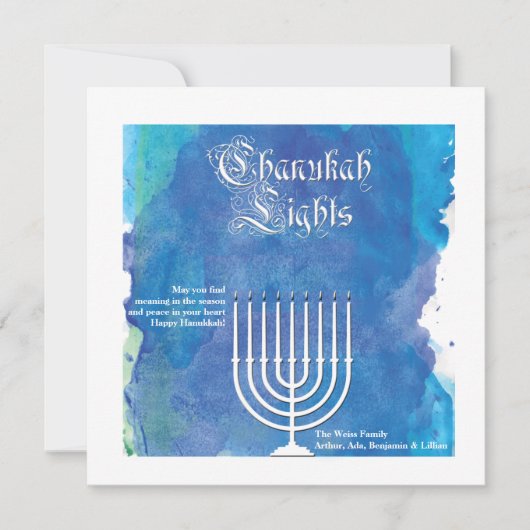 Chanukah Lights Holiday Card シーズンカード (正面)