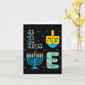 Chanukah Menorah Dreidel Icons Hanukkah Love Celeb カード (黄色い花)