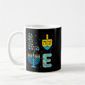 Chanukah Menorah Dreidel Icons Hanukkah Love Celeb コーヒーマグカップ (左)