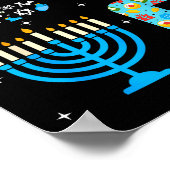 Chanukah Menorah Dreidel Icons Hanukkah Love Celeb ポスター (角)