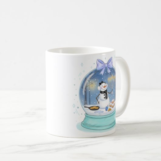 Chanukah Snow Globe コーヒーマグカップ (正面右)