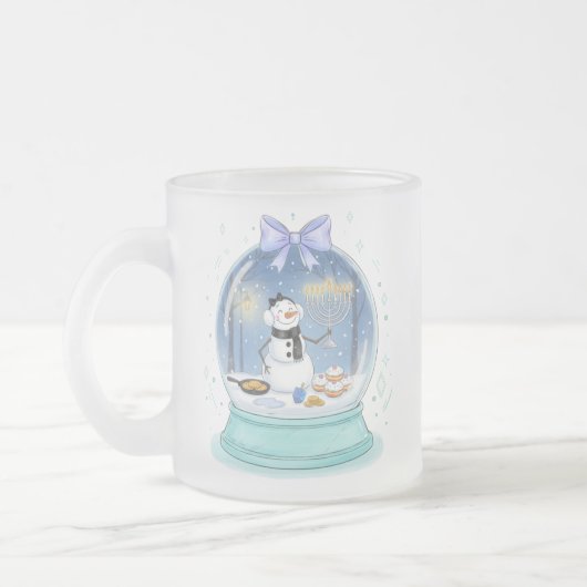 Chanukah Snow Globe フロストグラスマグカップ (左)