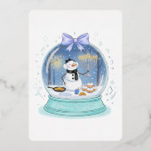 Chanukah Snow Globe 箔招待状 (正面)