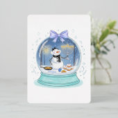 Chanukah Snow Globe 箔招待状 (立ち正面)