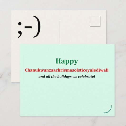 Chanukwanzaachrismasolsticeulediwali ポストカード (正面/裏面)