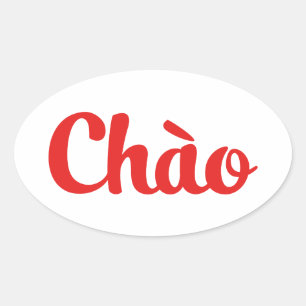 Chào/こんにちは~ベトナム/ベトナム語/Tiếng Việt 楕円形シール