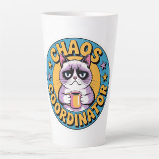 Chaos Coordinator Cat Sticker - Funny Grumpy Coffe カフェラテマグ