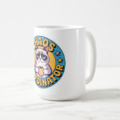 Chaos Coordinator Cat Sticker - Funny Grumpy Coffe コーヒーマグカップ (正面右)