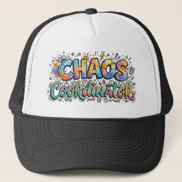 Chaos Coordinator Colorful Doodle Typography キャップ