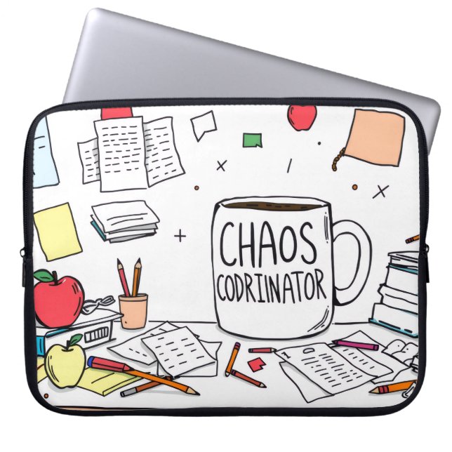 Chaos Coordinator Funny Typography  ラップトップスリーブ (正面)