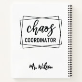 Chaos Coordinator Notebook – Funny Teacher Quote ノートブック (裏面)