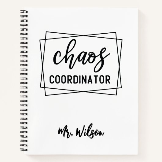 Chaos Coordinator Notebook – Funny Teacher Quote ノートブック (正面)