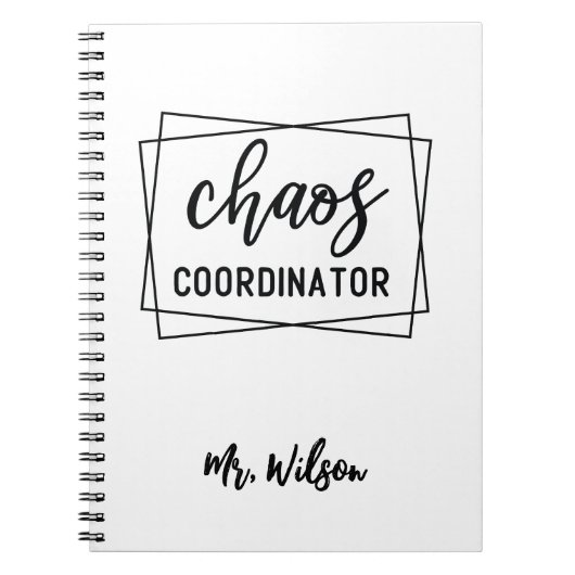 Chaos Coordinator Notebook – Funny Teacher Quote ノートブック (正面)