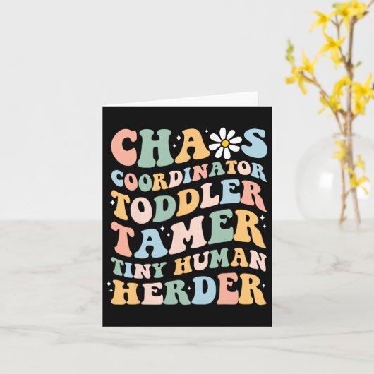 Chaos Coordinator Toddler Tamer Tiny Human Herder  カード (黄色い花)