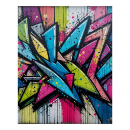 Chaos & Harmony: Abstract Graffiti Explosion Poste ポスター