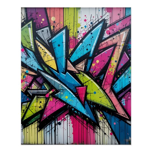 Chaos & Harmony: Abstract Graffiti Explosion Poste ポスター (正面)