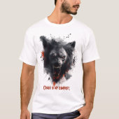 Chaos Is My Comfort | Dark Wolf Grunge Art T-Shirt Tシャツ (正面)
