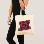 Chaos Makes Memories Retro Synthwave Design Funny トートバッグ (正面(商品))