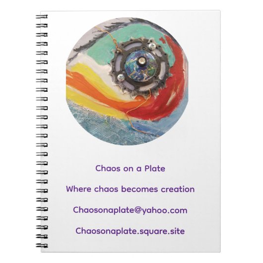 Chaos on a Plate Spiral Notebook – Swirl Gear  ノートブック (正面)