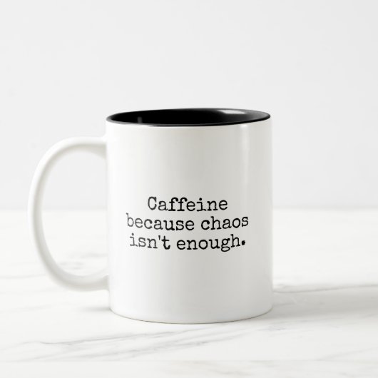 Chaos Plus Coffee Funny Mug ツートーンマグカップ (左)