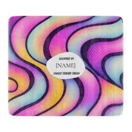  Chaos‑Served‑Fresh – Abstract Personalized カッティングボード