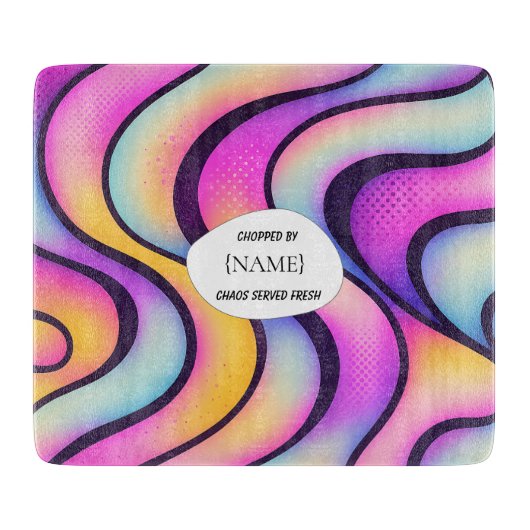  Chaos‑Served‑Fresh – Abstract Personalized カッティングボード (正面)
